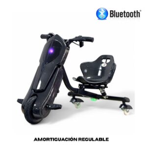 Drift Trike Scooter 250W-300W 36V Vel Max18km/h 20 km autonomia 3 Vel 100 kg de carga Bluetooth Llave Negro Carbono Plus Edition
