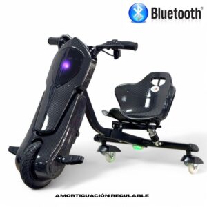 Drift Trike Scooter 250W-300W 36V Vel Max18km/h 20 km autonomia 3 Vel 100 kg de carga Bluetooth Llave Negro Carbono Plus Edition