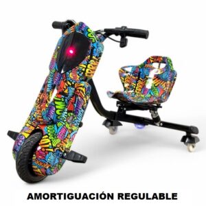 Drift Trike Scooter 250W-300W 36V Vel Max18km/h 20 km autonomia 3 Vel 100 kg de carga Bluetooth Llave Multicolor Plus Edition (
